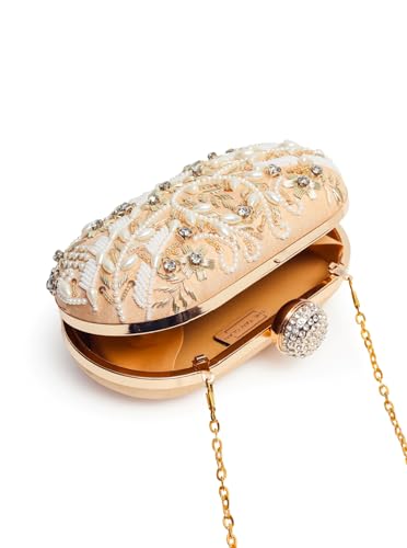 THE TAN CLAN Elizah Zarozi Hand Embroidered Clutches for Women Purses Luxury Evening Handbags for Ladies