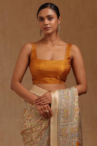 Soch Womens Yellow Art Silk Floral Print Saree