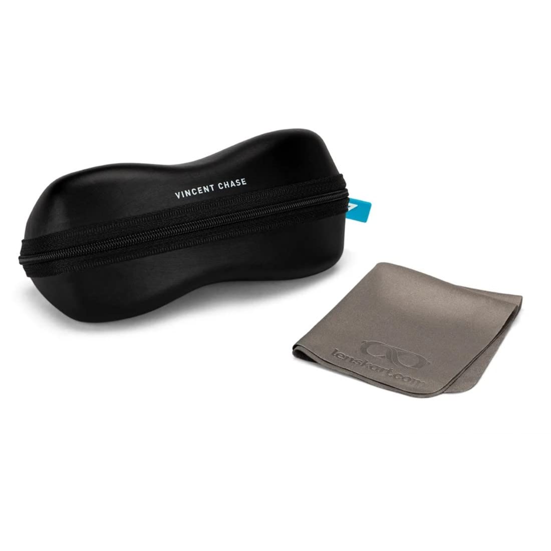 VINCENT CHASE EYEWEAR By Lenskart | Full Rim Square Branded and Stylish Sunglasses | Polarized and 100% UV Protected | Men & Women | Medium | LA S13159 (Frame Matte Black/Lens Grey)