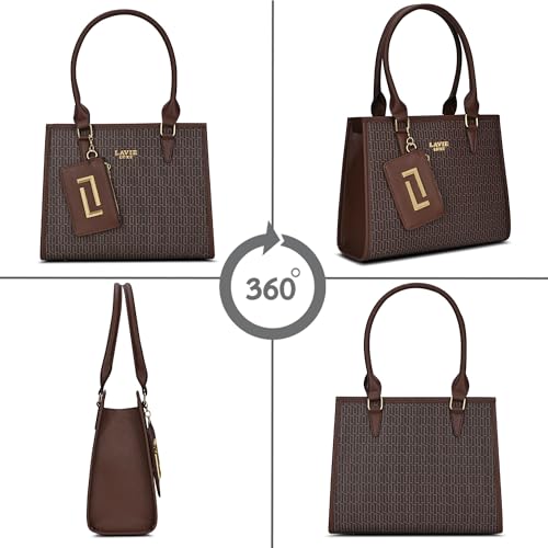 Lavie Luxe Women's Monogram Quad26 Medium Tote Handbag | Tote Bag For Work | Ladies purse | Stylish Shoulder Bag | Gift For Women