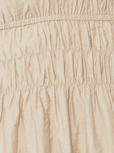 Max Women Solid A-line Midi Dress (Beige_XL)