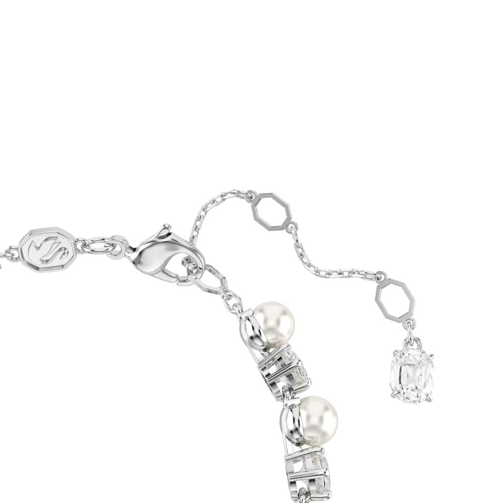 [Official] [Swarovski] Matrix Tennis Bracelet, Crystal Pearl, Round Cut, White, Rhodium Plating, ワンサイズ, Crystal, No Gemstone