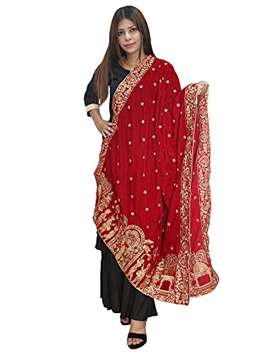 Matelco Womens Velvet Embroidered Dupatta