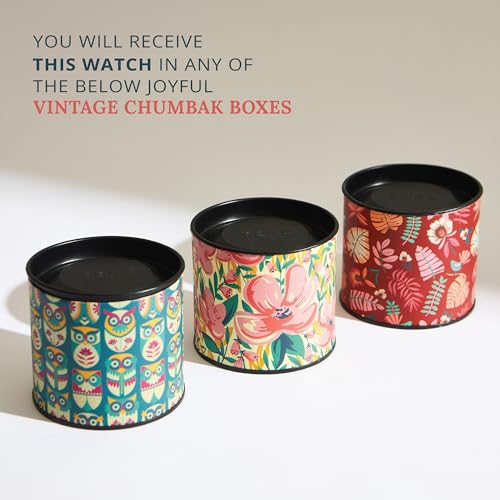 TEAL BY CHUMBAK Round Dial Analog Watch for Women|Jungle Flowers Collection| Printed Vegan Leather Strap|Gifts for Women/Girls/Ladies |Stylish Fashion Watch for Casual/Work