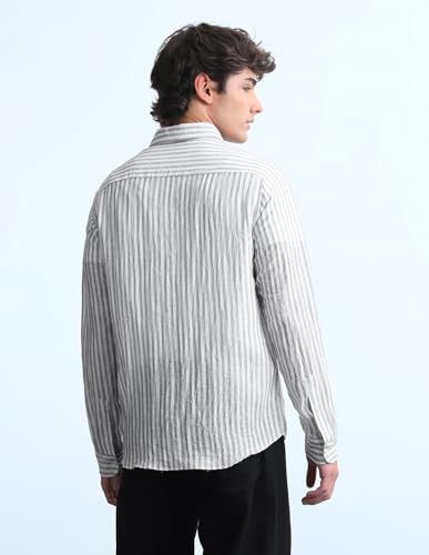 Flying Machine Vertical Striped Slim Fit Shirt