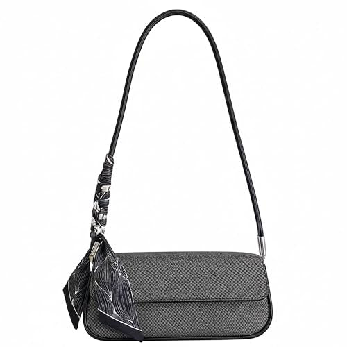 SIBY Underarm Shoulder Bags for Women's with Ribbon (Black)