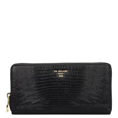 Da Milano Premium Leather Wallet for Women | Multi Compartment Travel Wallet - Black