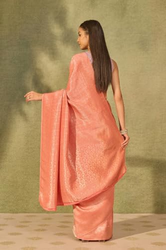 Taneira Light Pink Woven Pure Viscose SareeWith Unstitched Blouse(SAPP03AE2715-Light Pink)