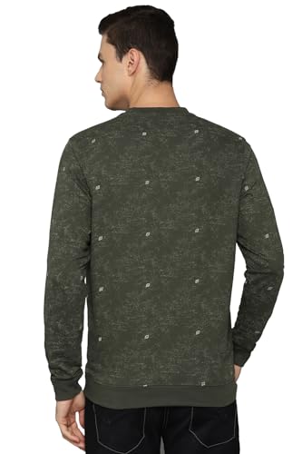 Louis Philippe Men Casual Green Print Sweatshirt