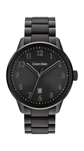 Calvin Klein Minimalistic Pilot Qtz Basic Calendar Black Round Dial Men's Watch|Stainless Steel Material|Multi Color Band - 25200516