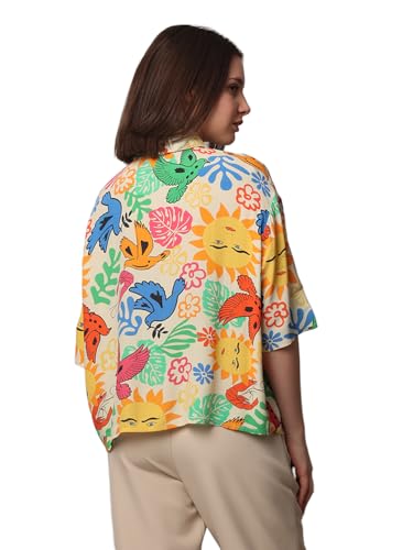 ONLY Women Printed Regular Fit Casual Multicolor Spread Collar Shirt