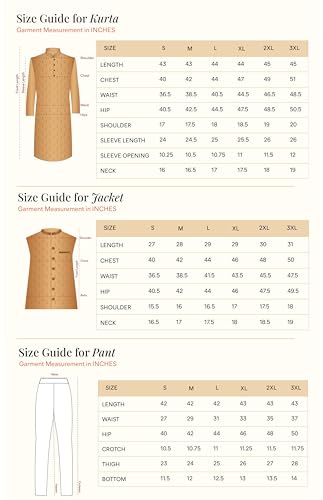 Manyavar Men's Art Silk Embroidery|Sequin Work Kurta Jacket Set (Warm White,XL)