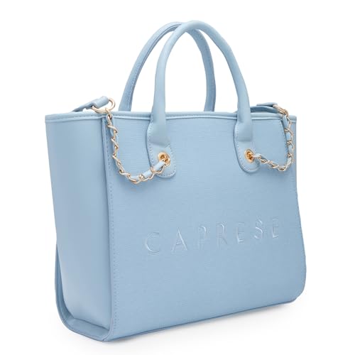 Caprese Brooklyn Tote Bag, Large-Blue | Stylish Handbag for Women | Spacious, Versatile Office & Daily Essentials Tote | Top Zip Closure