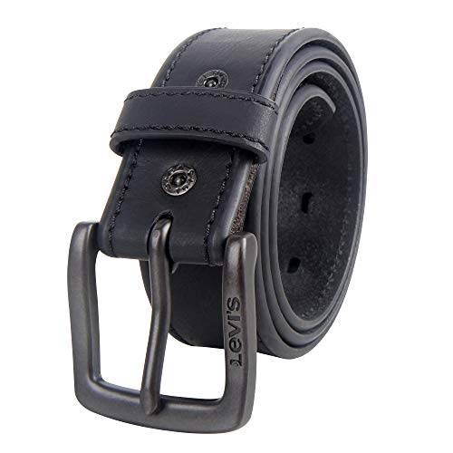 Levi's Casual Belt-Dress for Men Jeans with Thick Strap and Buckle, Matte Black, Small (30-32)