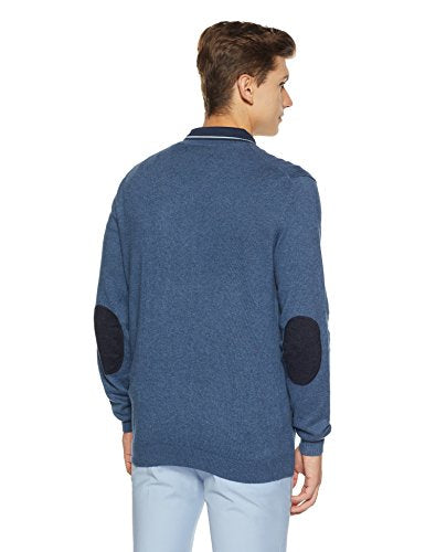 Celio Men's Cotton Sweater (3596654676137_Heather Blue_Small)