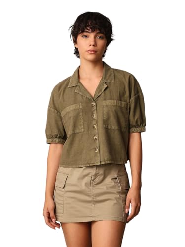 ONLY Women Boxy Olive Shirt
