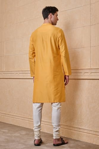 TASVA Yellow All Over Floral Embroidered Kurta Set| Size: 3XL