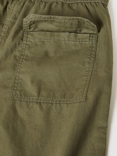 Max Girls Solid Cargo Parachute Trousers (Green_10-12 Y)