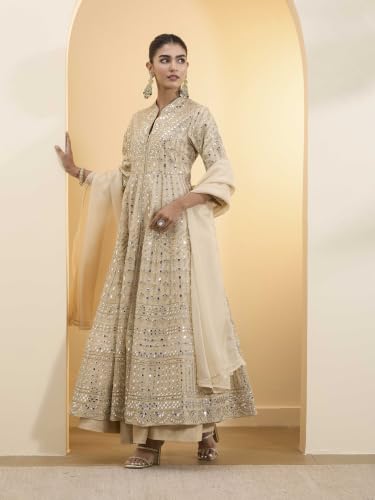 BIBA Dyed Cotton Kalidar Festive Kurta Set