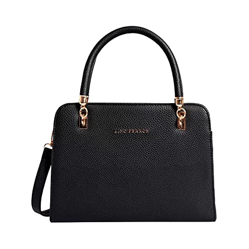 Lino Perros Womens Black Faux Leather Handbag (Black)