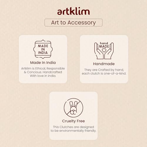 Artklim Black Based Quirky Caption Printed Leatherette Clutch Bag for Women