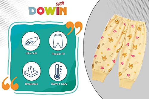 Dowin Cotton Solid Pajama for Baby Girl & Baby Boy Bottom Soft Regular Fit |Multicolour Printed (Rib, 3XL) Pack of -6