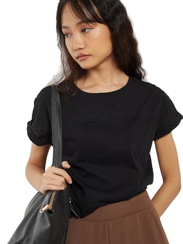 Max Women Embroidered Top(Black_XXL)