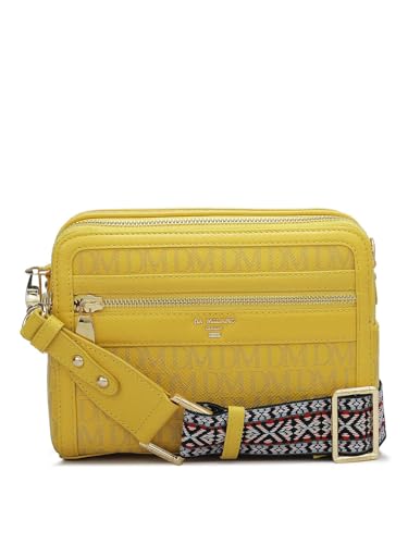 Da Milano Genuine Leather Yellow Sling Bag (10041) (Small)