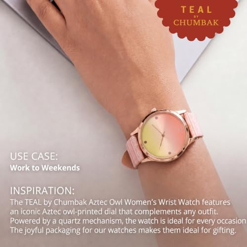 TEAL BY CHUMBAK Round Dial Analog Hand Watch for Women, Gifts for Women/Girls/Ladies, Stylish Fashion Watch for Casual/Work