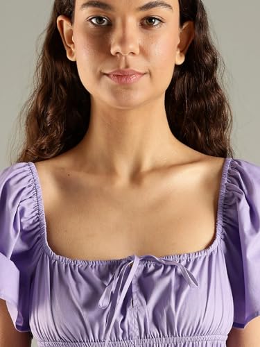 Cotton Square Neck Mini Dress
