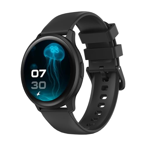 Fastrack Jupiter R3 1.38" Ultra UV Round Display with Nitro Fast Charging,Single Sync BT Calling, HRM, SPO2, Upto 5 Days Battery Life Smart Watch for Man & Woman - Black