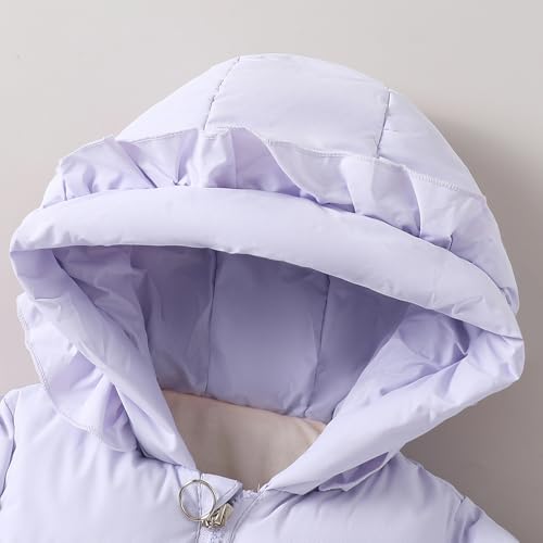 Hopscotch Girls Lilac Full Sleeves 3D Bunny Applique Long Coat For Age (2-3 Years)