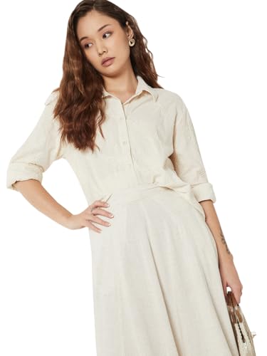 Max Women Embroidered Shirt (Beige_M)