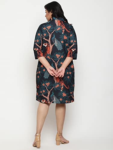 AMYDUS Plus Size Shirt Dress for Women | Smart Straight Fit | Collared Neck | Sweat Absorbing | XL to 9 XL Polo Dresses for Women