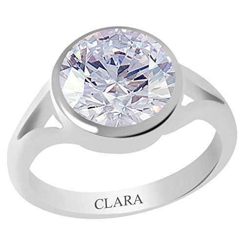 Clara Certified Zircon 9.3cts or 10.25ratti Zoya Silver Ring for Men and Women-8