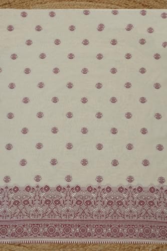 Soch Womens Maroon Chanderi Woven Design Dress Material