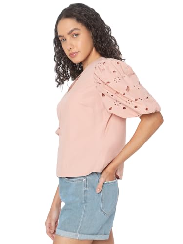 VERO MODA Women Regular Fit Pink Top