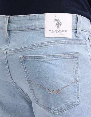U.S. Polo Assn. Denim Co. Men's Brandon Slim Tapered Fit Blue Jeans (UDJEN1252_Light Wash_38)