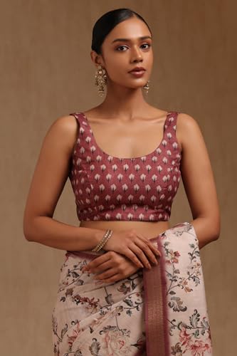 Soch Womens Earth Tussar Floral Print Saree