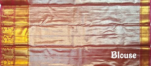 SREE KUMARAN Women's Kanchipuram Silk Pure Pattu Sarees With Blouse (VSK178-11)