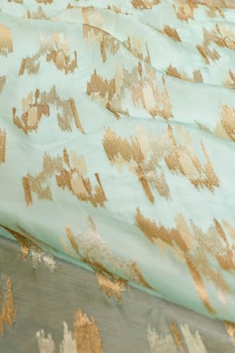 Taneira Women Light Blue Pure Silk Organza Embroidered Saree with Unstitched Blouse Piece (SAPP03AC2532-Light Blue)