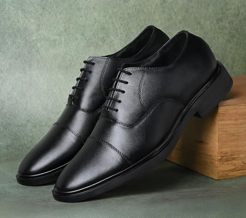 LOUIS STITCH Jet Black Lightweight Derby Shoe | Formal Shoes for Men | LSFXCTJB | UK-8