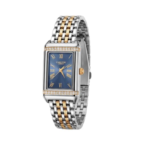Carlton London Women Amara Analog Watch, Rectangle Dial, Stainless Steel Strap, Quartz Movement, 30M Water Resistant, Casual Wear (Sky Blue)