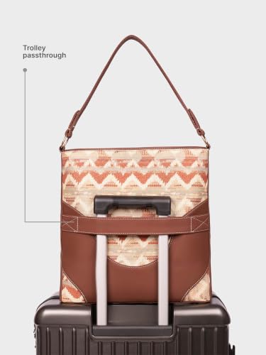 ZOUK Women's Vegan Leather Vertical Tote | 16.8L, 14" Laptop | Vegan leather tote, 14-inch laptop fit, wide shoulder strap, key leash, lightweight 670g build, cruelty-free, Made in India