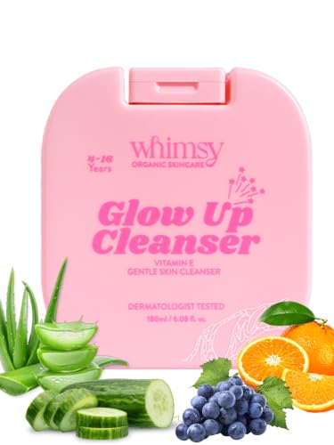 Whimsy Kids Organic Body Wash with Vitamin E| Dermatologist Tested | Gentle Daily Wash for teens & Preteens with Aloe Vera, Blood Orange & Niacinamide | 4–16 Years | Sulfate & Paraben Free | 180 ml