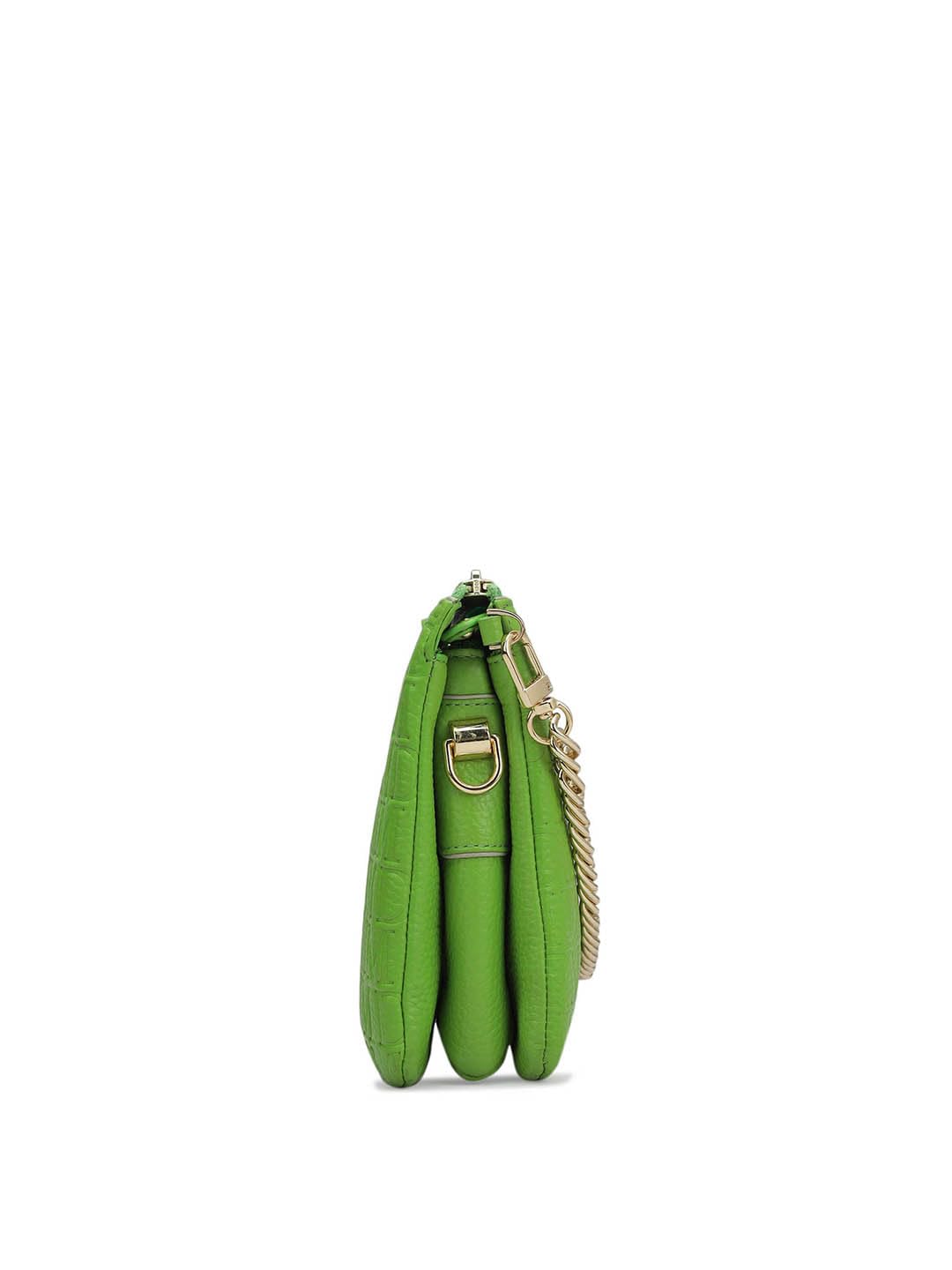Da Milano Genuine Leather Green Sling Bag (01267) (Small)