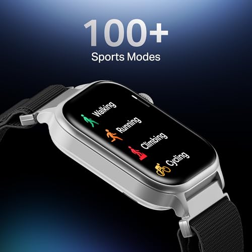 Boat Storm Infinity Plus Smartwatch with 20 Days Battery, ASAP™ Charge, 4.97 cm HD Display, Functional Crown, Multiple Sports Modes, BT Calling, SOS, IP68, Heart Rate & SpO2 Monitor (Sports Black)