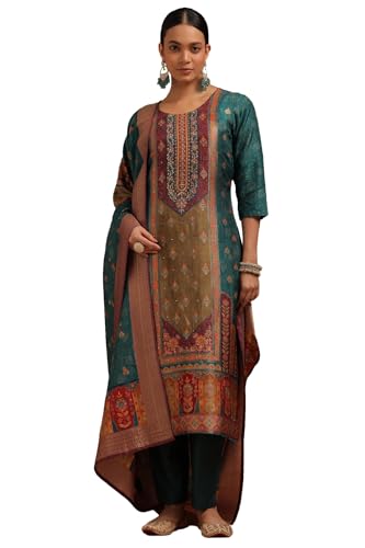 Soch Women's Brocade Salwar Suit Set (OWA5CD22377_Green