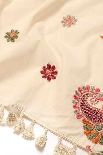 Soch Womens Off White Cotton Botanical Embroidered Salwar Suit