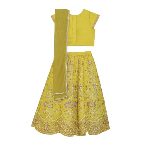 BIBA Girls PRINTED STRAIGHT KID(KWSPARKLE MIST5930_LMN YELLOW_9)